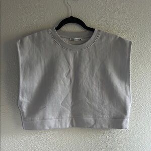 Zara cropped sweatshirt cutoff top, size small